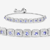 1.10 Carat Genuine Tanzanite .925 Sterling Silver Bracelet