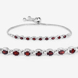 1.80 Carat Genuine Garnet .925 Sterling Silver Bracelet