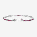4.44 Carat Genuine Ruby .925 Sterling Silver Bracelet