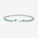 3.24 Carat Genuine Zambian Emerald .925 Sterling Silver Bracelet