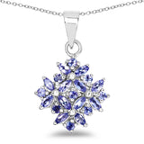 1.50 Carat Genuine Tanzanite .925 Sterling Silver Pendant