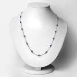 5.94 Carat Genuine Tanzanite .925 Sterling Silver Necklace