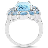 8.67 Carat Genuine Blue Topaz .925 Sterling Silver Ring
