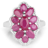3.05 Carat Glass Filled Ruby .925 Sterling Silver Ring