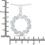 1.10 Carat Genuine Aquamarine and White Topaz .925 Sterling Silver Pendant