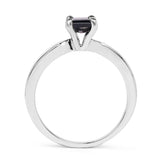 0.63 Carat Genuine Black Sapphire .925 Sterling Silver Ring