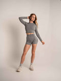 WOMEN'S | DEBUT CROP LONG SLEEVE : GRAY