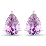 1.25 Carat Genuine Amethyst .925 Sterling Silver Earrings