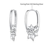 925 Sterling Silver White Gold Plated 2.7cm Hoop Earrings for Women