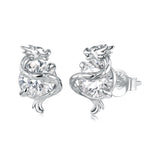 925 Sterling Silver White Gold Plated CZ Pavé Set 1.2 x 0.7 cm Earrings for Women
