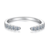 925 Sterling Silver White Gold Plated Size E Moissanite Ring for Women