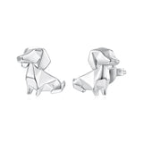 925 Sterling Silver White Gold Plated 1.1 x 1.1 cm Brass Earrings for Women