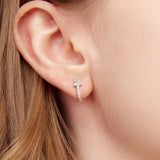 925 Sterling Silver White Gold Plated CZ Earrings for Women