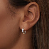 925 Sterling Silver Nano Opal Earrings for Women - White Gold Plated - 12x5mm