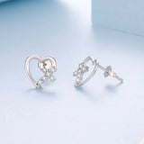 925 Sterling Silver White Gold Plated 1.0x1.0cm Pavé CZ Earrings for Women