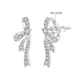 925 Silver White Gold Plated CZ Pavé 1.7 x 0.7 cm Earrings for Women