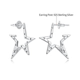 925 Sterling Silver White Gold Plated 2.3 cm Copper Earrings for Women