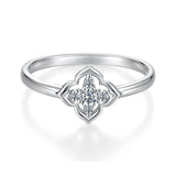925 Sterling Silver White Gold Plated Moissanite Size 6 Ring for Women