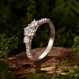 925 Sterling Silver White Gold Plated Moissanite Ring Size 6 for Women