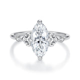 925 Sterling Silver White Gold Plated Moissanite Size 6 Ring for Women