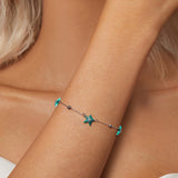 925 Sterling Silver Starfish Design Bracelet with Enamel Process