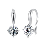925 Sterling Silver White Gold Plated 0.5ct Moissanite 1.4x0.6cm Earrings for Women