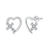 925 Sterling Silver White Gold Plated 1.0x1.0cm Pavé CZ Earrings for Women