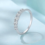 925 Sterling Silver White Gold Plated CZ Size 6 Ring for Women