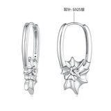 925 Sterling Silver White Gold Plated 2.7cm Hoop Earrings for Women