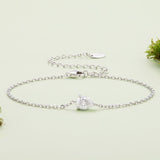 925 Sterling Silver White Gold Plated 0.8ct Moissanite Water Drop 16+5cm Bracelet for Women