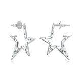 925 Sterling Silver White Gold Plated 2.3 cm Copper Earrings for Women