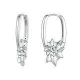 925 Sterling Silver White Gold Plated 2.7cm Hoop Earrings for Women