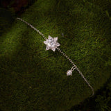 925 Sterling Silver White Gold Plated Moissanite Adjustable 15+6cm Bracelet for Women