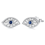 925 Sterling Silver White Gold Plated Synthetic Spinel 0.5x0.9cm Earrings for Women
