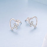 925 Sterling Silver White Gold Plated 1.0x1.0cm Pavé CZ Earrings for Women