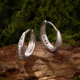 925 Sterling Silver White Gold Plated 1.3cm Moissanite Hoop Earrings for Women
