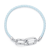 925 Sterling Silver White Gold Plated Hand Rope 17cm Bracelet for Women