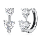 925 Sterling Silver Oxidized Silver Pavé CZ 1.2x0.6cm Hoop Earrings for Women