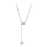 925 Sterling Silver White Gold Plated Moissanite Four Leaf Clover 40+5cm Necklace for Women