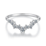 925 Sterling Silver White Gold Plated Moissanite Size 6 Ring for Women