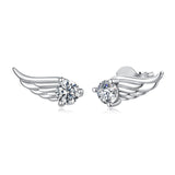 925 Sterling Silver White Gold Plated 0.3ct Moissanite 0.5x1.3cm Earrings for Women