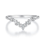 925 Sterling Silver White Gold Plated Moissanite Size 6 Ring for Women