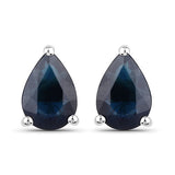 1.60 Carat Genuine Blue Sapphire 10K White Gold Earrings