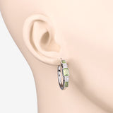 2.40 Carat Genuine Peridot and White Topaz .925 Sterling Silver Earrings