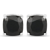 5.30 Carat Genuine Black Spinel .925 Sterling Silver Earrings