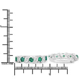 1.08 Carat Genuine Emerald and White Topaz .925 Sterling Silver Earrings