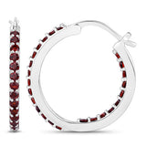 1.92 Carat Genuine Garnet .925 Sterling Silver Earrings