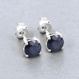 1.70 Carat Genuine Blue Sapphire 10K White Gold Earrings