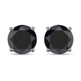 4.25 Carat Genuine Black Diamond 14K White Gold Earrings