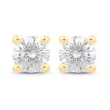 0.23 Carat Genuine White Diamond 10K Yellow Gold Earrings